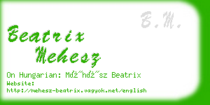 beatrix mehesz business card